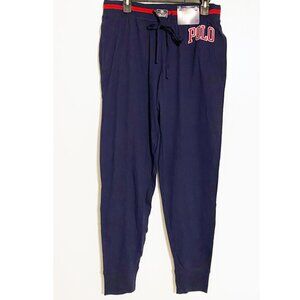 Polo Ralph Lauren Blue Red Logo Drawstring Jogger Pajama Bottoms